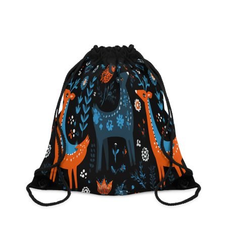 Whimsical Forest Drawstring Bag - Cute Animal Backpack, Gym Bag, Gift for Nature Lovers, Toddler or Kids
