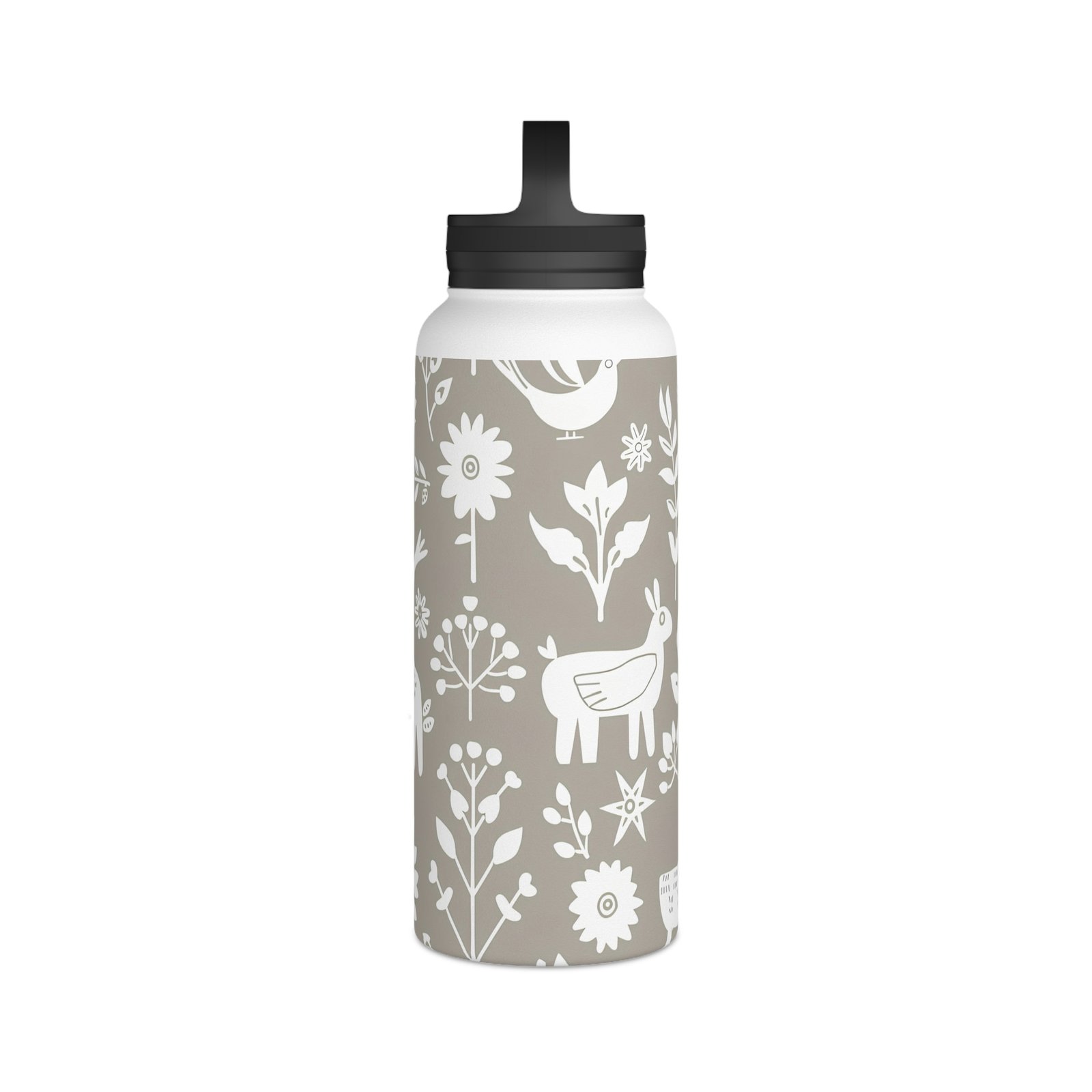 Floral Stainless Steel Water Bottle with Handle Lid, Eco-Friendly Hydration, Travel Cup, Nature Lover Gift, Everyday Use - Image 15