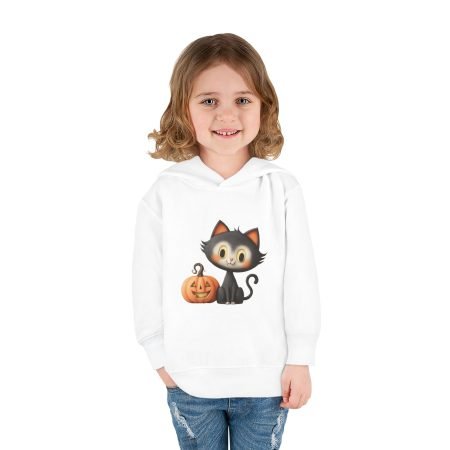 Adorable Toddler Halloween Cat Hoodie, Cute Fleece Pullover, Kids Costume, Fall Fashion, Pumpkin Halloween Gift, Cozy Toddler Clothing
