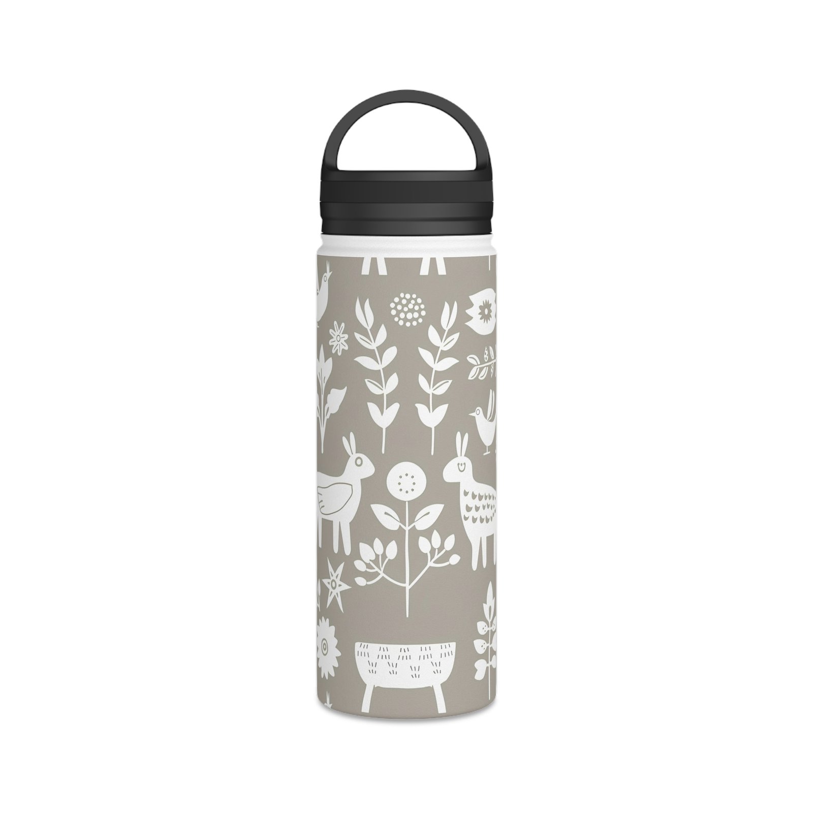 Floral Stainless Steel Water Bottle with Handle Lid, Eco-Friendly Hydration, Travel Cup, Nature Lover Gift, Everyday Use - Image 9