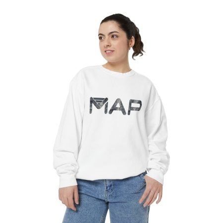 Cozy Unisex Sweatshirt with MAP Design, Casual Stylish Wear, Perfect Gift for Friends, Versatile for All Seasons, Ideal for Relaxing at Home
