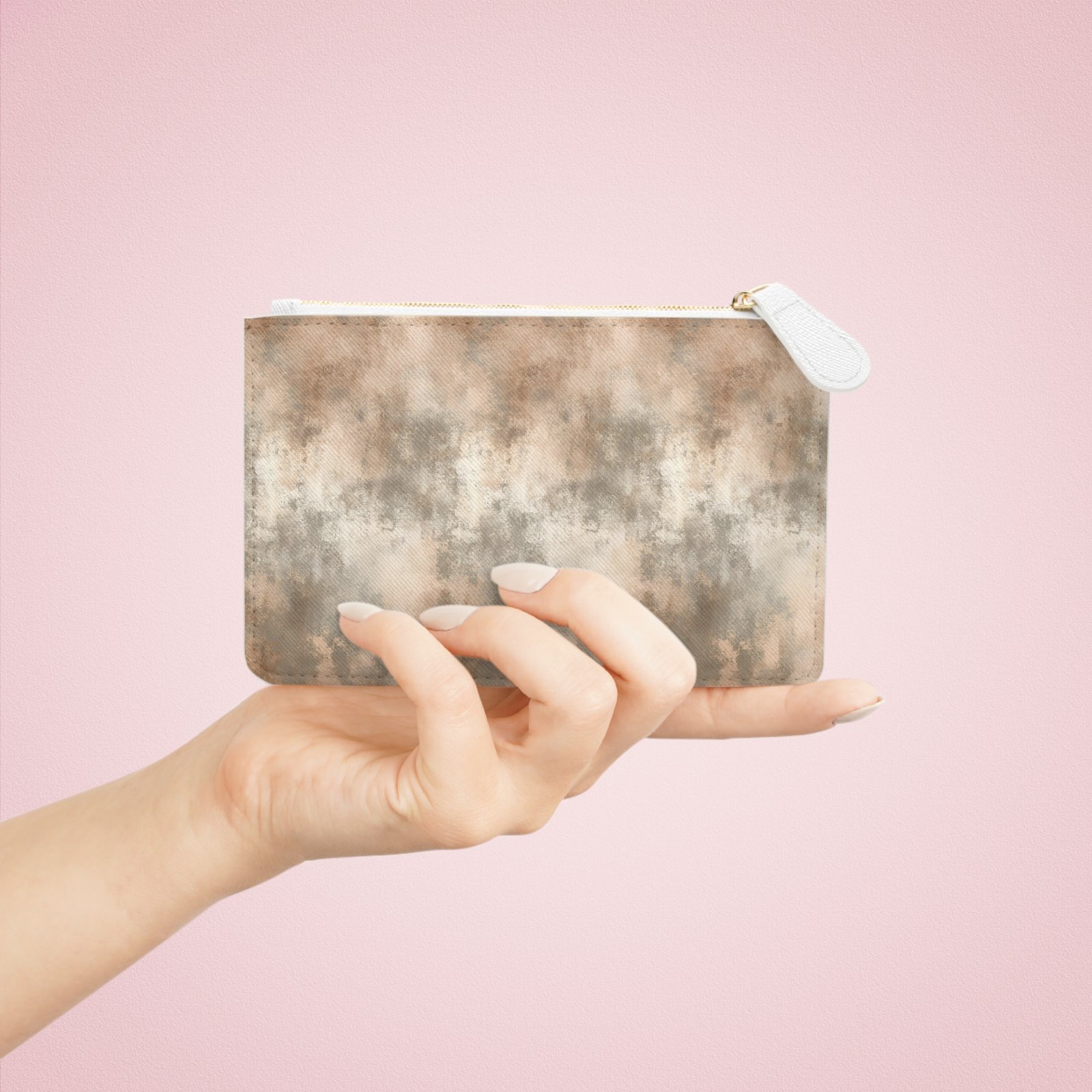 Chic Neutral Mini Clutch Bag, Fashion Accessory, Travel Organizer, Evening Purse, Gift for Her, Stylish Makeup Bag