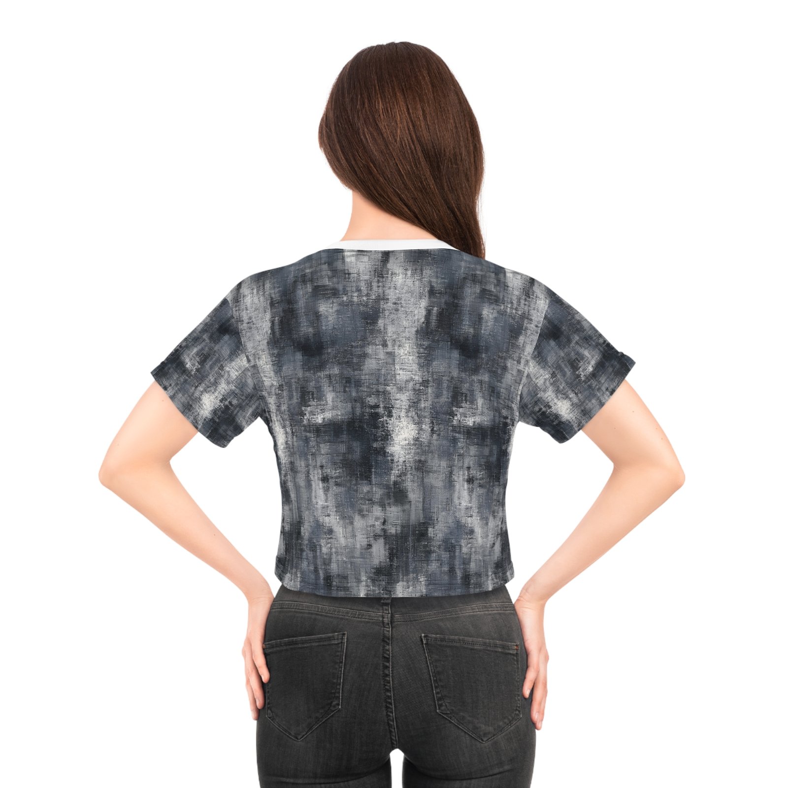 Chic Abstract Crop Tee, Trendy Summer Top, Edgy Fashion, Casual Streetwear, Gift for Her, Festival Outfit - Image 6