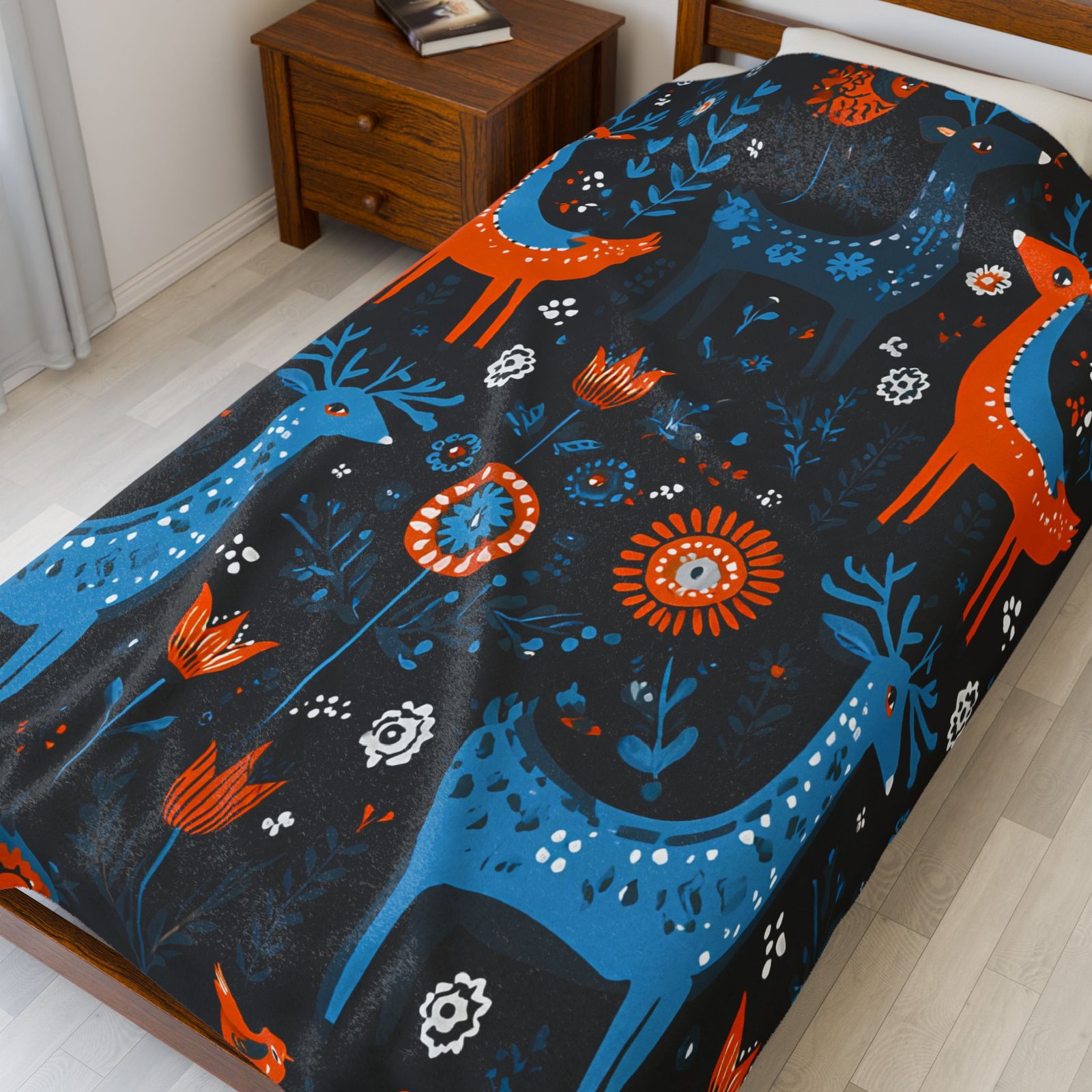 Cozy Velveteen Blanket with Whimsical Forest Animals, Soft Plush Throw for Home Decor, Gift for Kids & Nature Lovers, Perfect for Holidays - Image 5