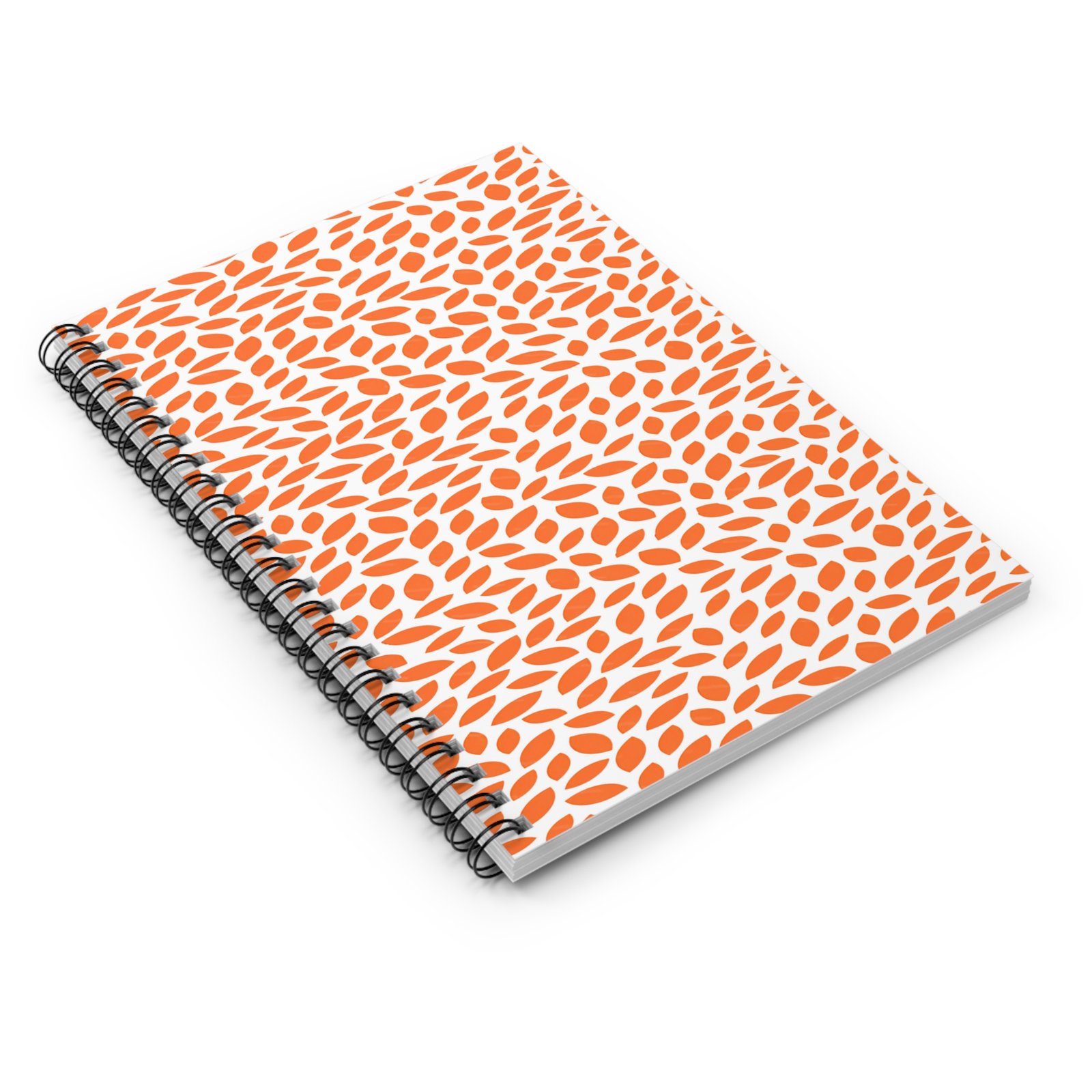 Stylish Spiral Notebook for Creative Minds, Perfect for Students, Journaling, Gift for Writers, Orange Leaf Pattern - Image 2