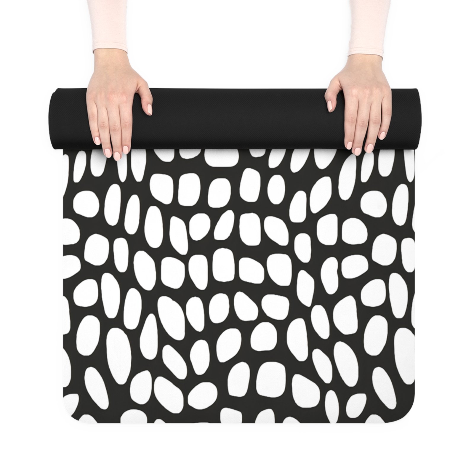 Stylish Rubber Yoga Mat, Ideal for Home Workouts, Fitness Enthusiasts, Gifts for Yoga Lovers, Black & White Design, Exercise Essentials - Image 2