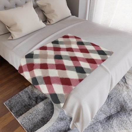 Cozy Minky Blanket in Plaid Design | Soft Throw for Home Decor, Gifts, Baby Shower, Holidays, Snuggle Time