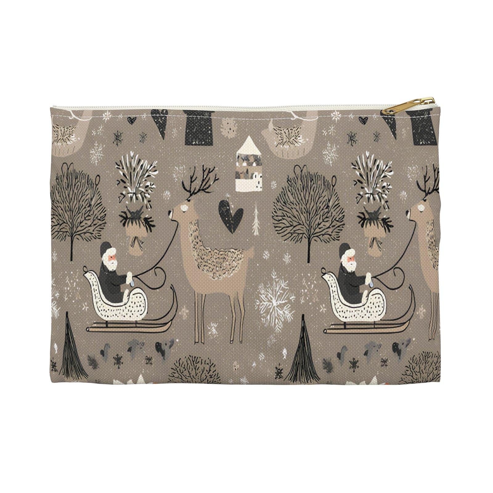 Festive Accessory Pouch with Winter Wonderland Design | Holiday Gift for Her, Makeup Bag, Organizer Pouch, Xmas Essentials, Cute Storage - Image 13