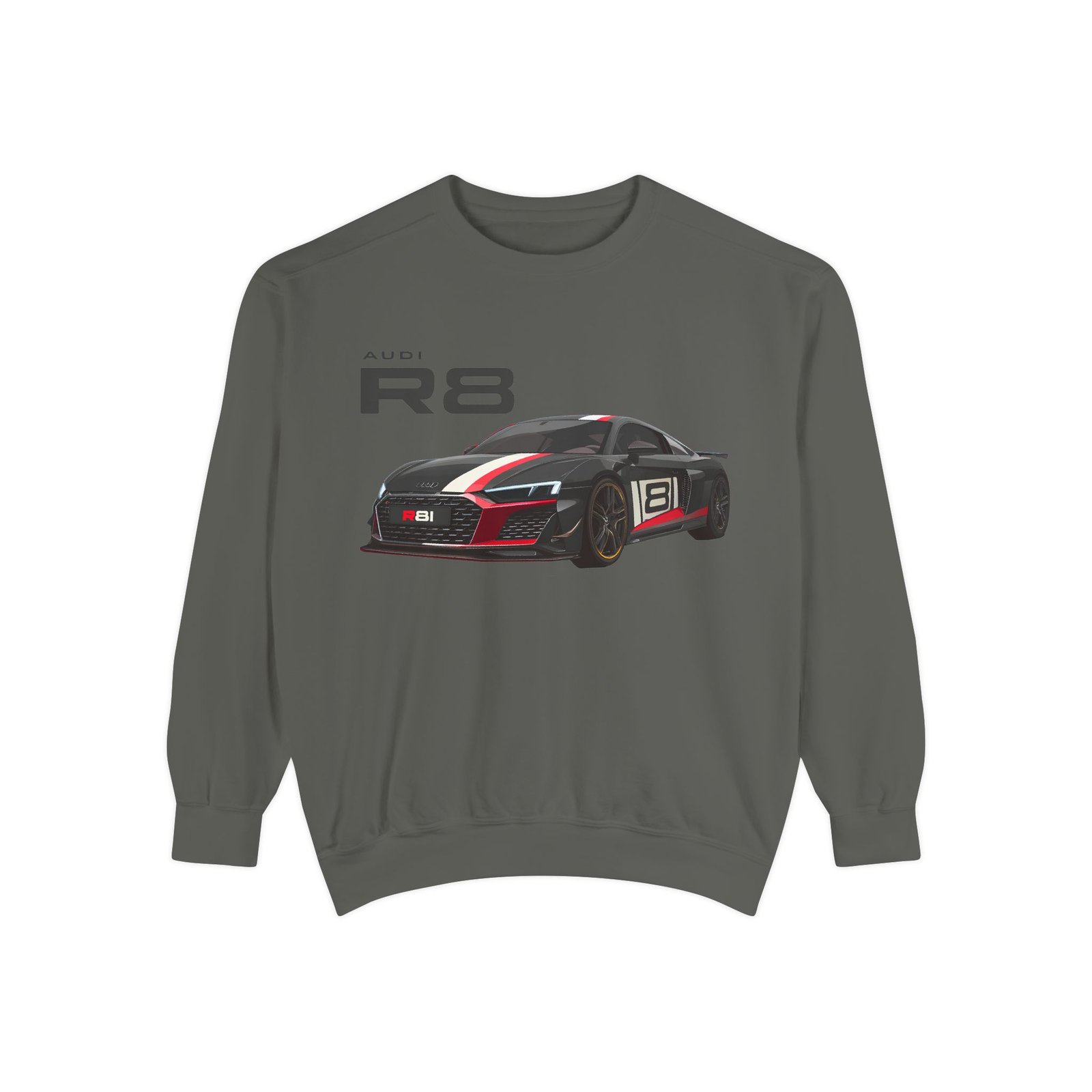 Car Lover's Unisex Sweatshirt, R8 Graphic Top, Automotive Gift, Casual Wear, Birthday Present, Motorsport Apparel - Image 6