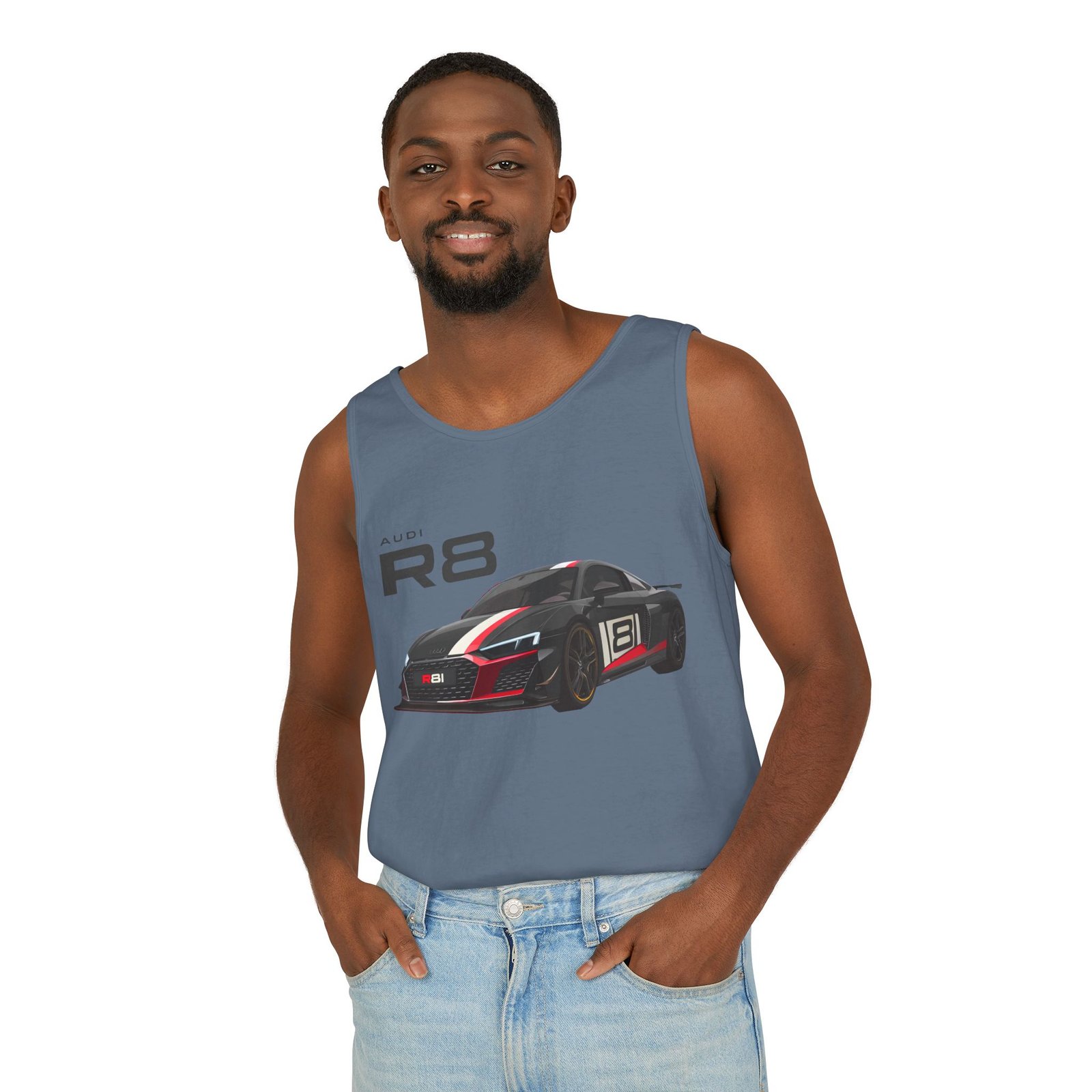R8 Race Car Unisex Tank Top, Breathable Summer Top, Casual Wear, Gift for Car Enthusiasts, Sports Apparel, Comfortable Tank Top - Image 26