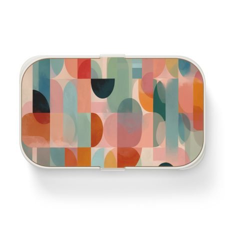 Colorful Bento Lunch Box - Artful Meal Prep Container, Eco-Friendly, Modern Design for Adults, Back to School, Office Lunches, Gift Idea