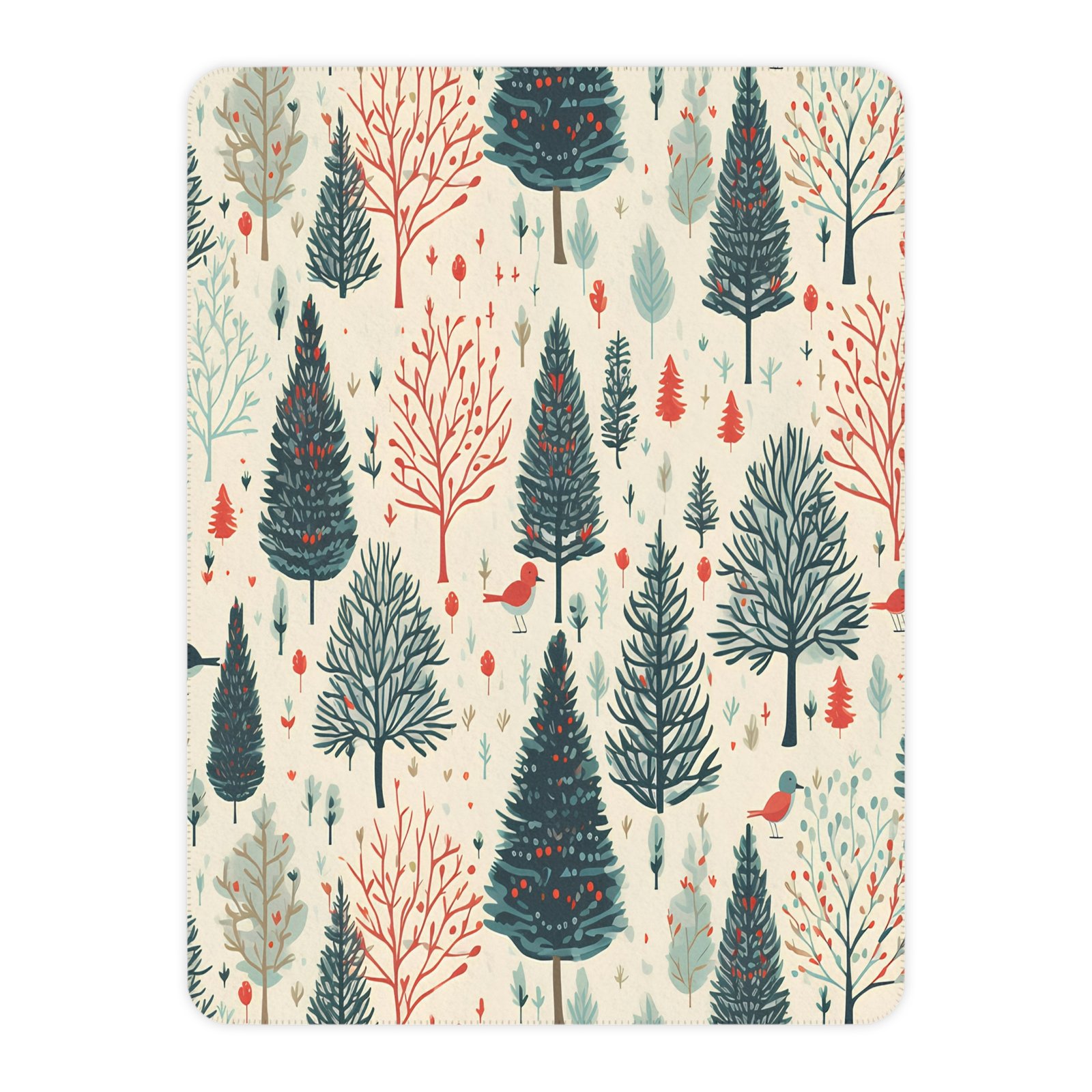 Cozy Tan Sherpa Blanket with Woodland Print, Perfect Gift for Home, Camping, Chilly Nights, Holidays, and Birthdays - Image 7