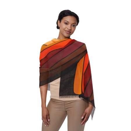 Vibrant Sunset Light Scarf, Boho Wrap, Lightweight Shawl, Eco-Friendly Accessory, Gift for Her, Summer Fashion