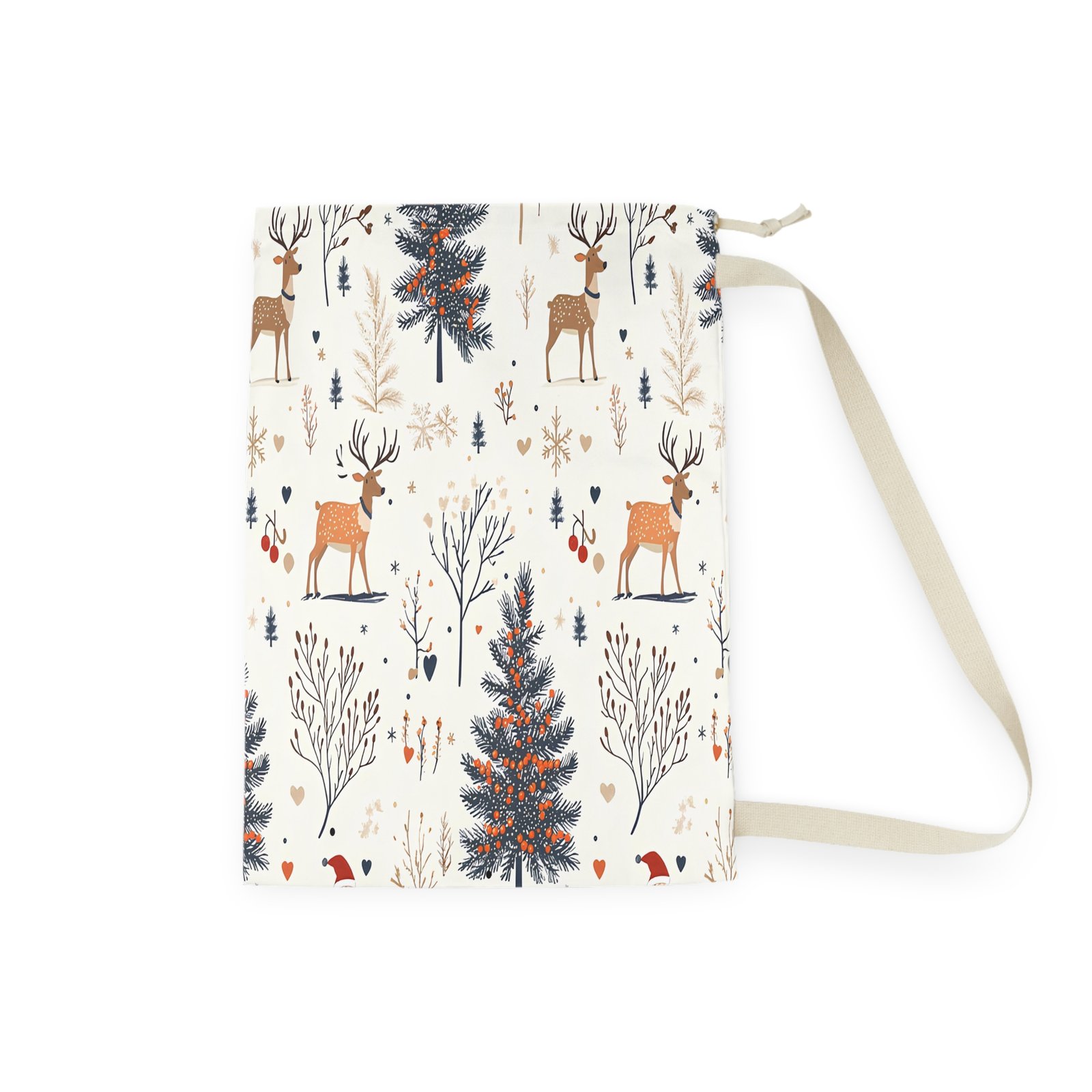 Holiday-Themed Laundry Bag with Deer and Trees Design, Cute Storage Bag for Christmas, Gift for Home, Organizing Laundry, Festive Decor - Image 7