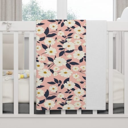 Floral Soft Fleece Baby Blanket | Cute Nursery Gifts, Baby Shower, Floral Decor, Cozy Infant Blanket, Nursery Bedding
