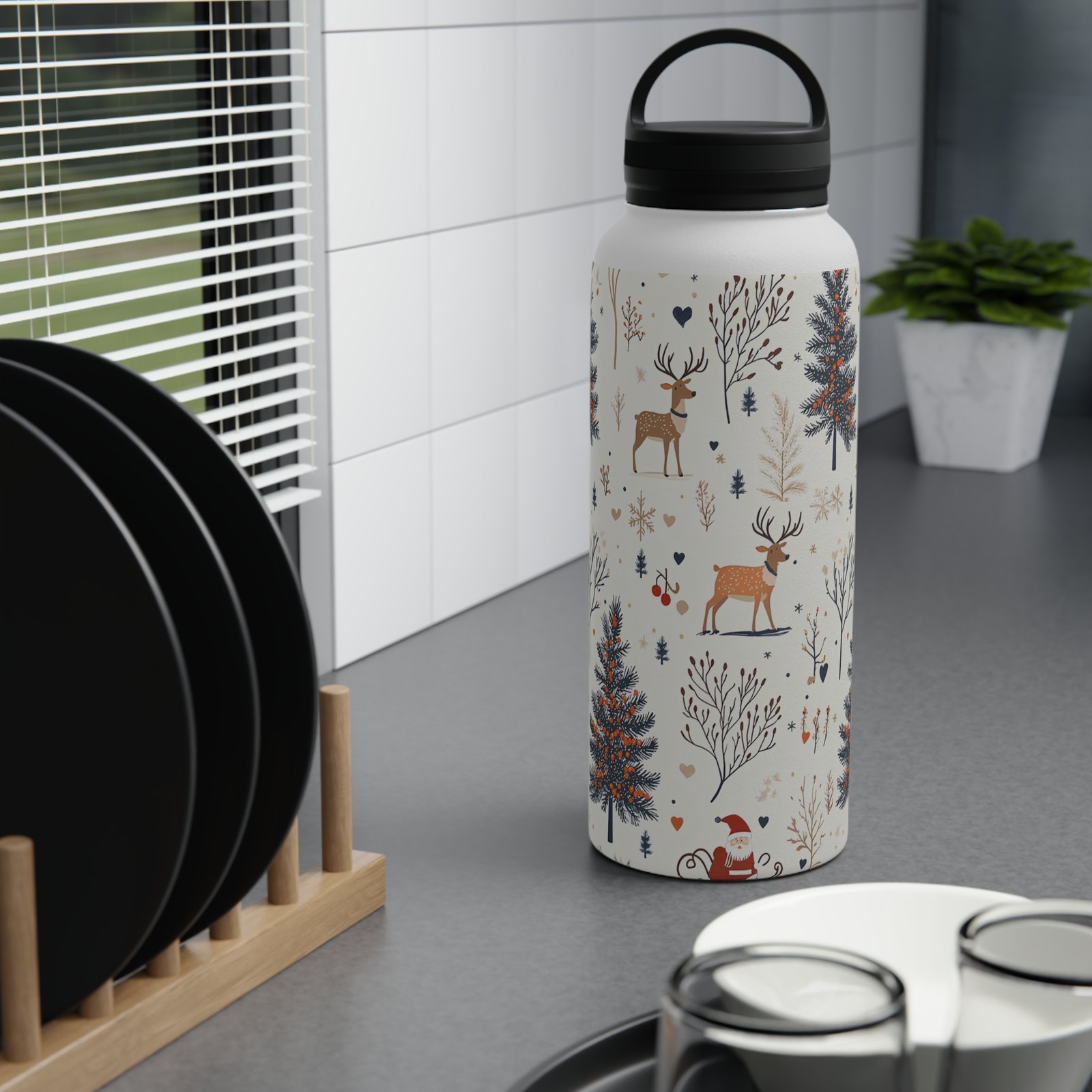 Stainless Steel Water Bottle, Handle Lid - Image 12