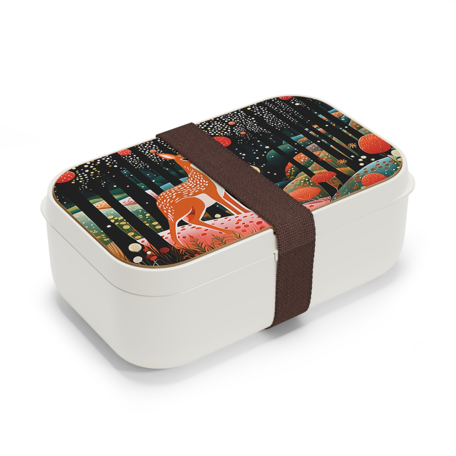 Whimsical Bento Lunch Box with Enchanted Forest Design, Eco-Friendly Meal Prep Container, Ideal for School, Work, Picnics, and Gifts - Image 2