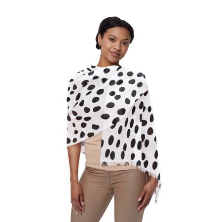 Chic Lightweight Scarf, Versatile Fashion Scarf for All Seasons, Polka Dot Print, Gift for Her, Stylish Accessory