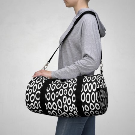 Stylish Black and White Pattern Duffel Bag for Gym, Travel, Sports, Weekender, Unisex Fashion