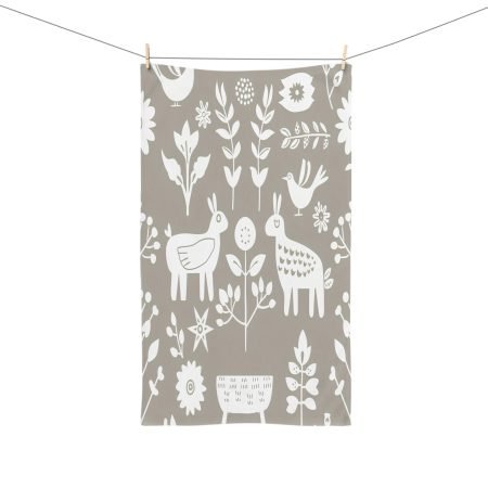 Whimsical Animal Print Hand Towel, Farmhouse Kitchen Decor, Boho Home Accessory, Gift for Animal Lovers, Ideal for Holidays