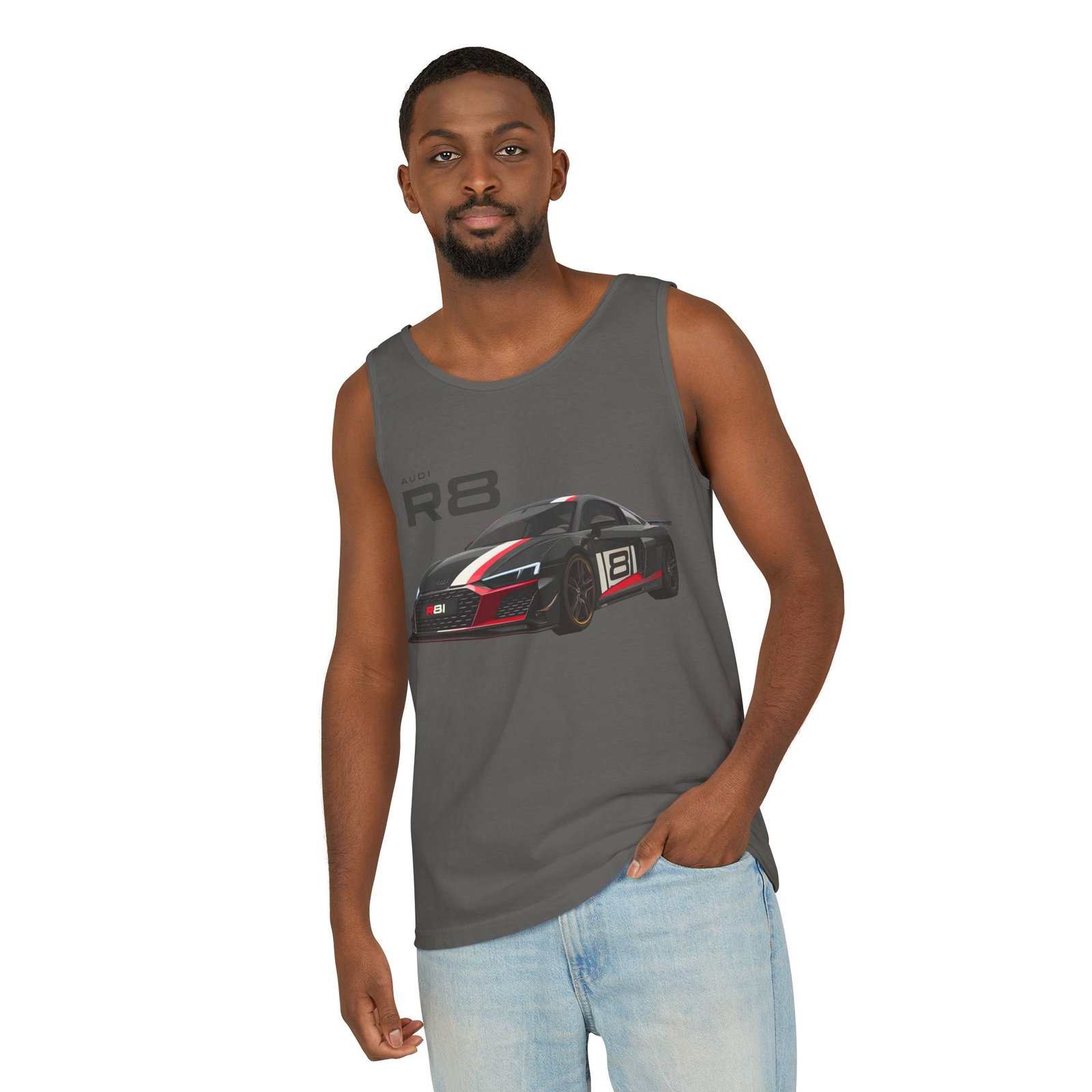 R8 Race Car Unisex Tank Top, Breathable Summer Top, Casual Wear, Gift for Car Enthusiasts, Sports Apparel, Comfortable Tank Top - Image 13