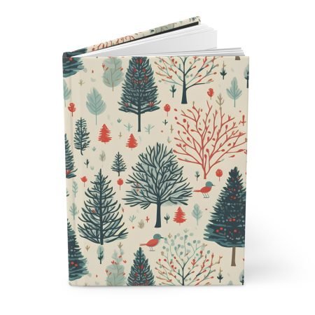 Festive Tree Hardcover Journal | Christmas Gift, Winter Notebook, Eco-Friendly Journal, Holiday Planner, Nature Lover's Diary