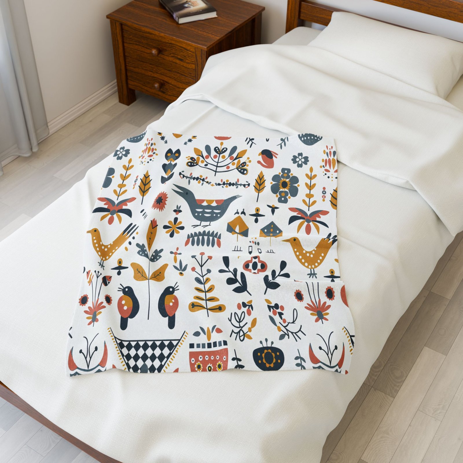 Whimsical Floral Plush Blanket, Cozy Home Decor, Gift for Her, Housewarming Gift, Nursery Throw, Soft Throw Blanket - Image 9