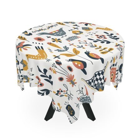 Whimsical Floral Tablecloth - Boho Decor for Dining, Picnics, and Parties, Perfect for Spring Celebrations, Home Aesthetic, Gift Idea