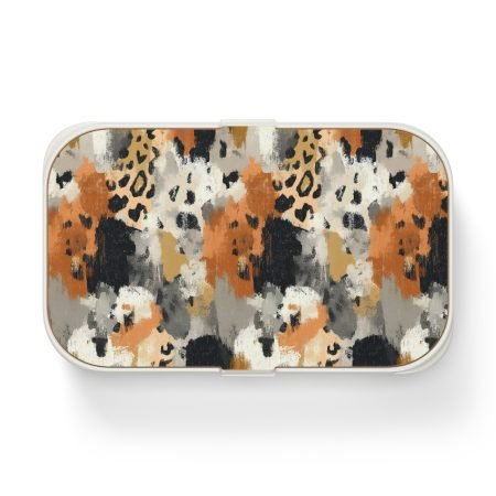 Stylish Bento Lunch Box for Work & School, Eco-friendly Meal Prep Container, Animal Print Design, Perfect for Gifts & Picnics