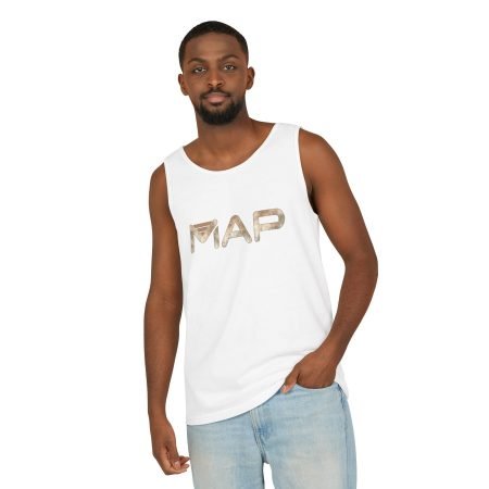 Stylish Map Design Unisex Tank Top, Casual Summer Wear, Travel Gift, Functional Gym Apparel, Vacation Outfit, Adventure Clothing