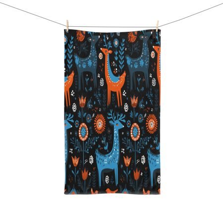 Whimsical Animal Hand Towel, Forest Animals Towel, Cute Bathroom Decor, Gift for Animal Lovers, Eco-Friendly Towel, Boho Kitchen Towel