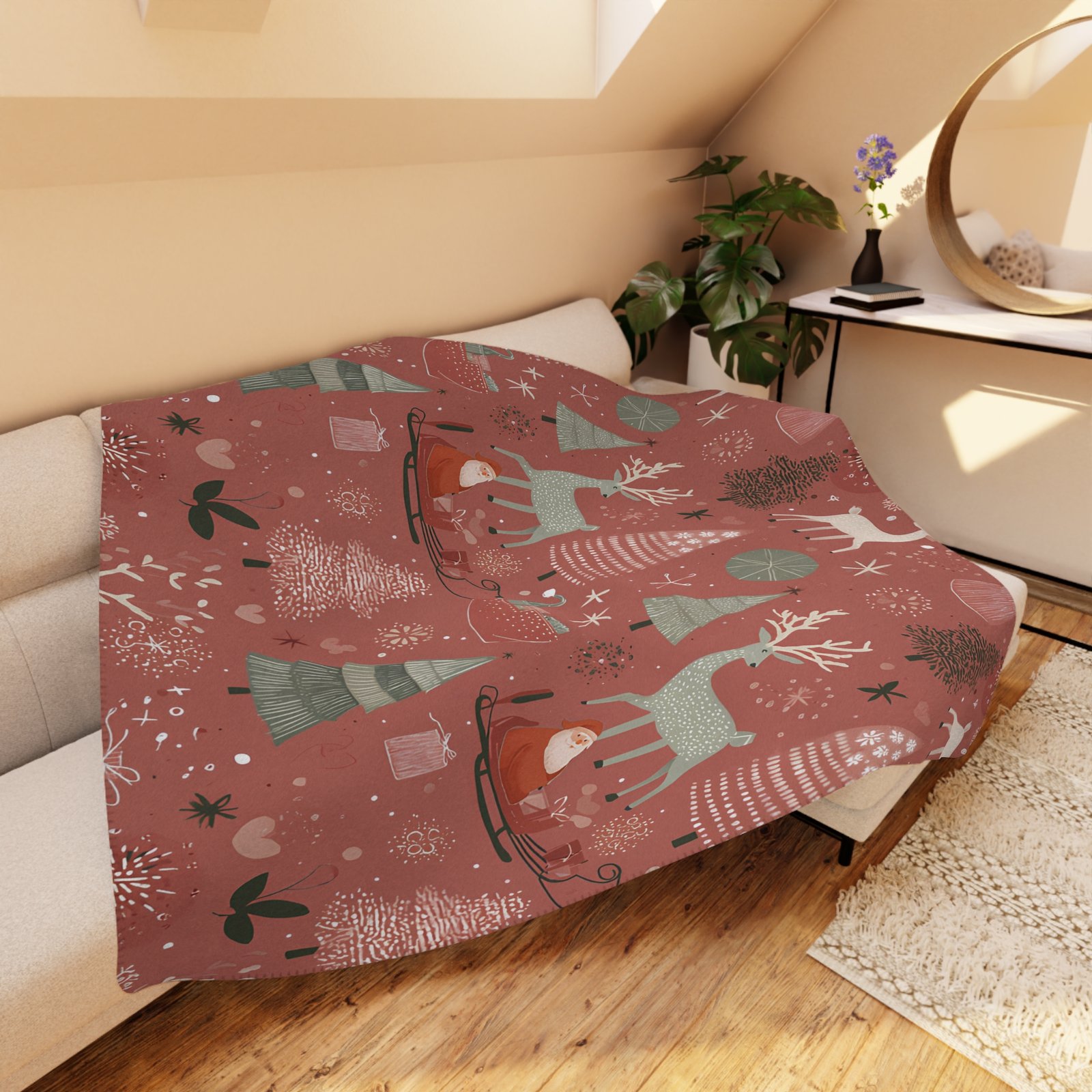 Cozy Holiday Sherpa Blanket, Winter Decor, Christmas Gift, Snuggly Throw, Festive Home Accessory - Image 5