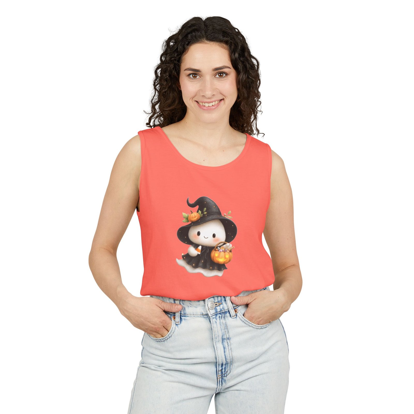 Cute Halloween Witch Tank Top, Unisex Summer Shirt, Halloween Costume Tee, Spooky Season Apparel, Festive Gift Idea - Image 2