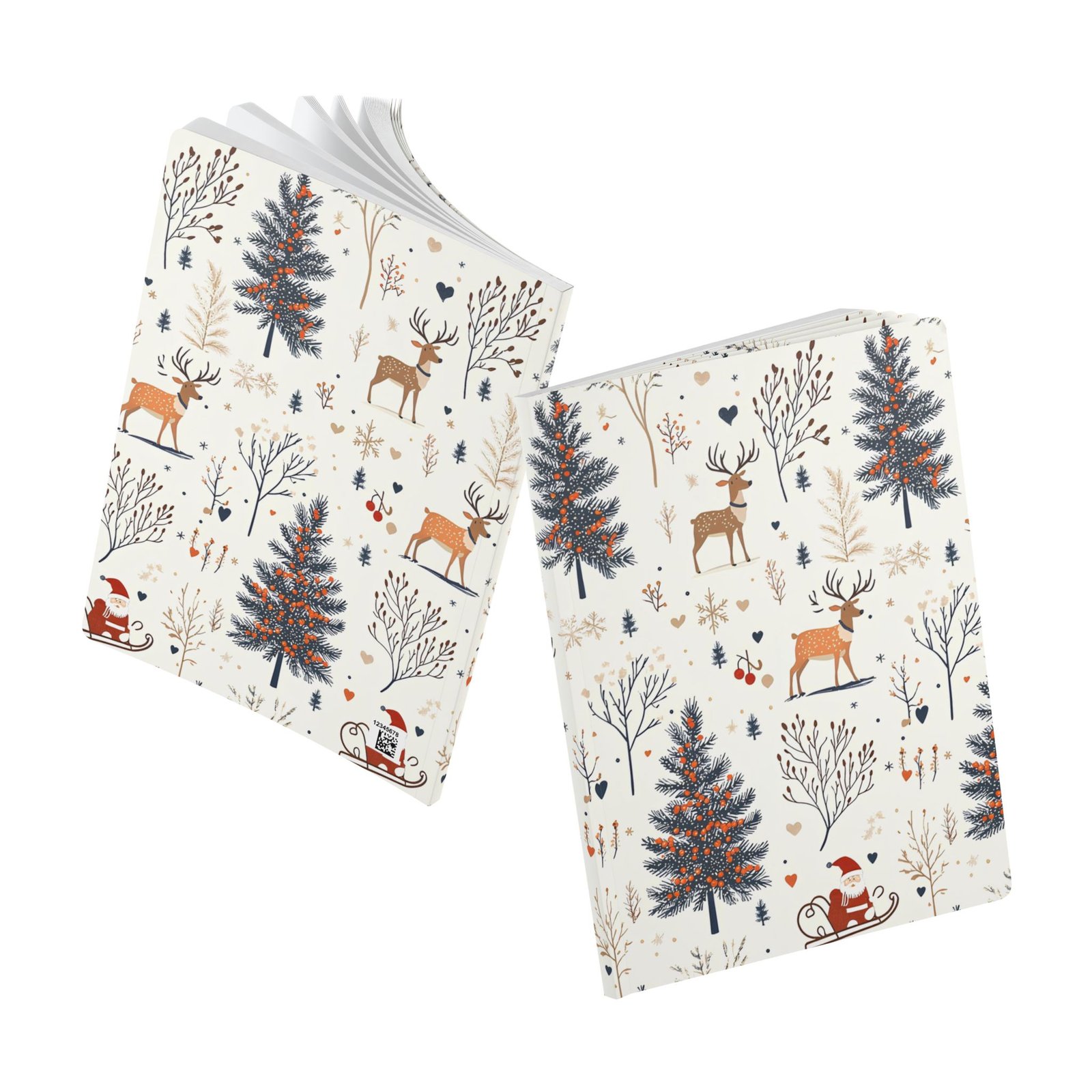 Festive Woodland Softcover Journal for Holiday Planning, Gift Idea for Journaling, Christmas Decor, Winter Magic, Nature Lover's Notebook - Image 3