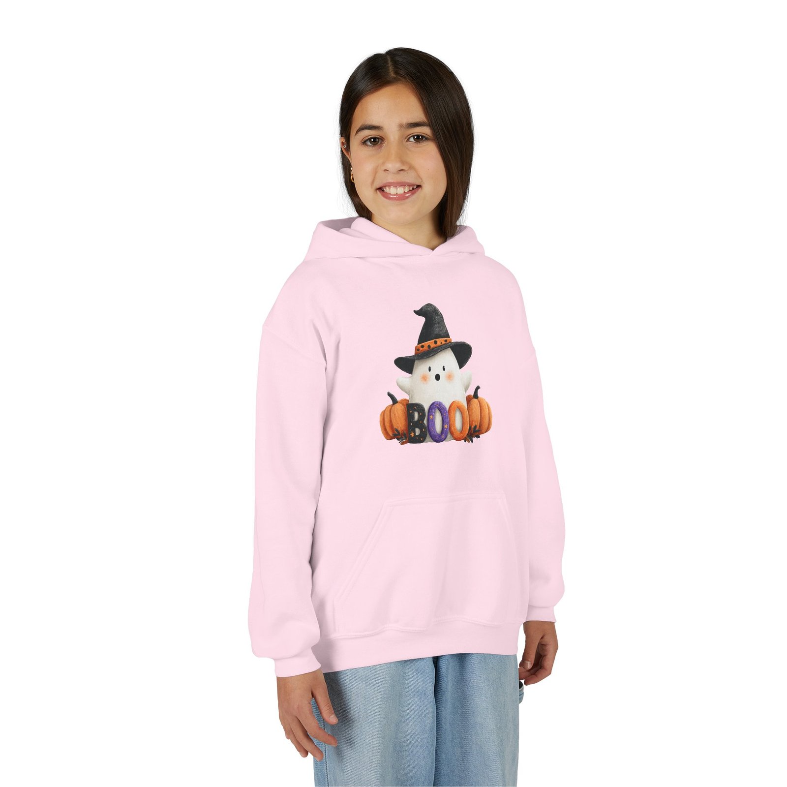 Halloween Boo Sweatshirt, Cozy Fall Hoodie for Kids, Youth Halloween Apparel, Cute Ghost Design, Perfect for Trick or Treating - Image 8