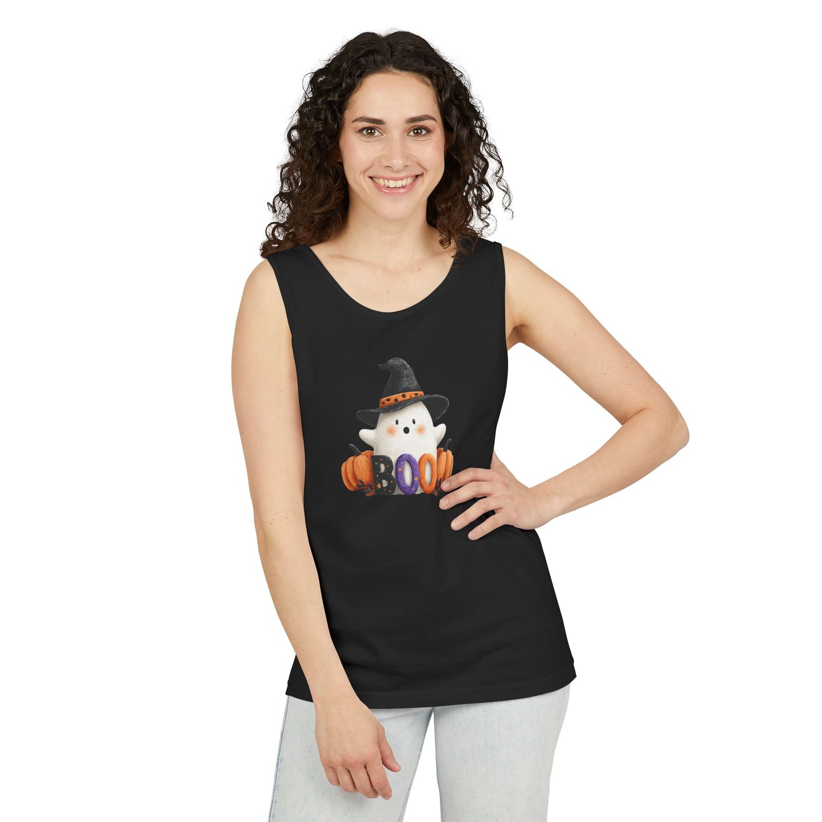 Halloween Ghost Boo Unisex Tank Top, Spooky Apparel, Fall Fashion, Halloween Costume, Holiday Gift, Casual Wear - Image 6