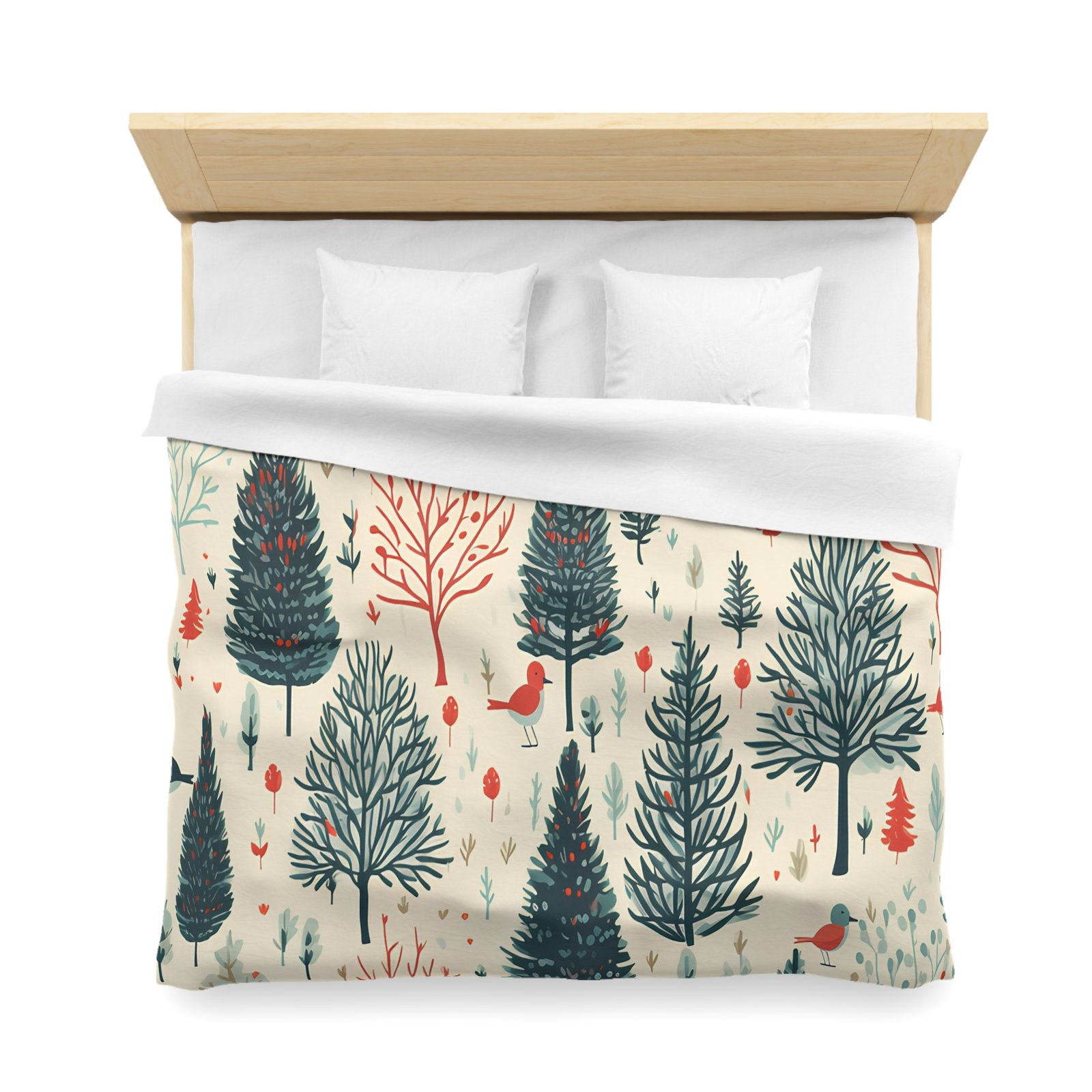 Cozy Forest Microfiber Duvet Cover | Woodland Tree Bedding, Nature Lover Gift, Christmas Decor, Cozy Bedroom, All Seasons - Image 16