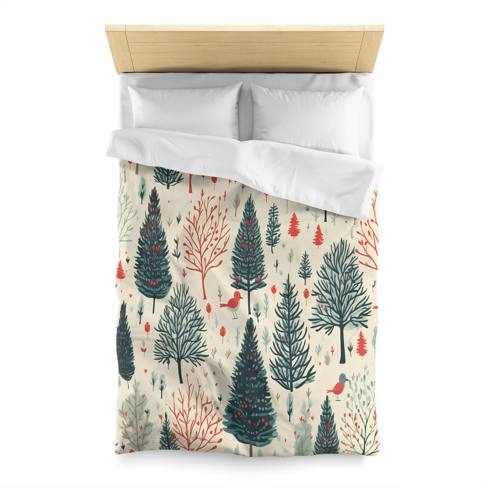 Cozy Forest Microfiber Duvet Cover | Woodland Tree Bedding, Nature Lover Gift, Christmas Decor, Cozy Bedroom, All Seasons - Image 7