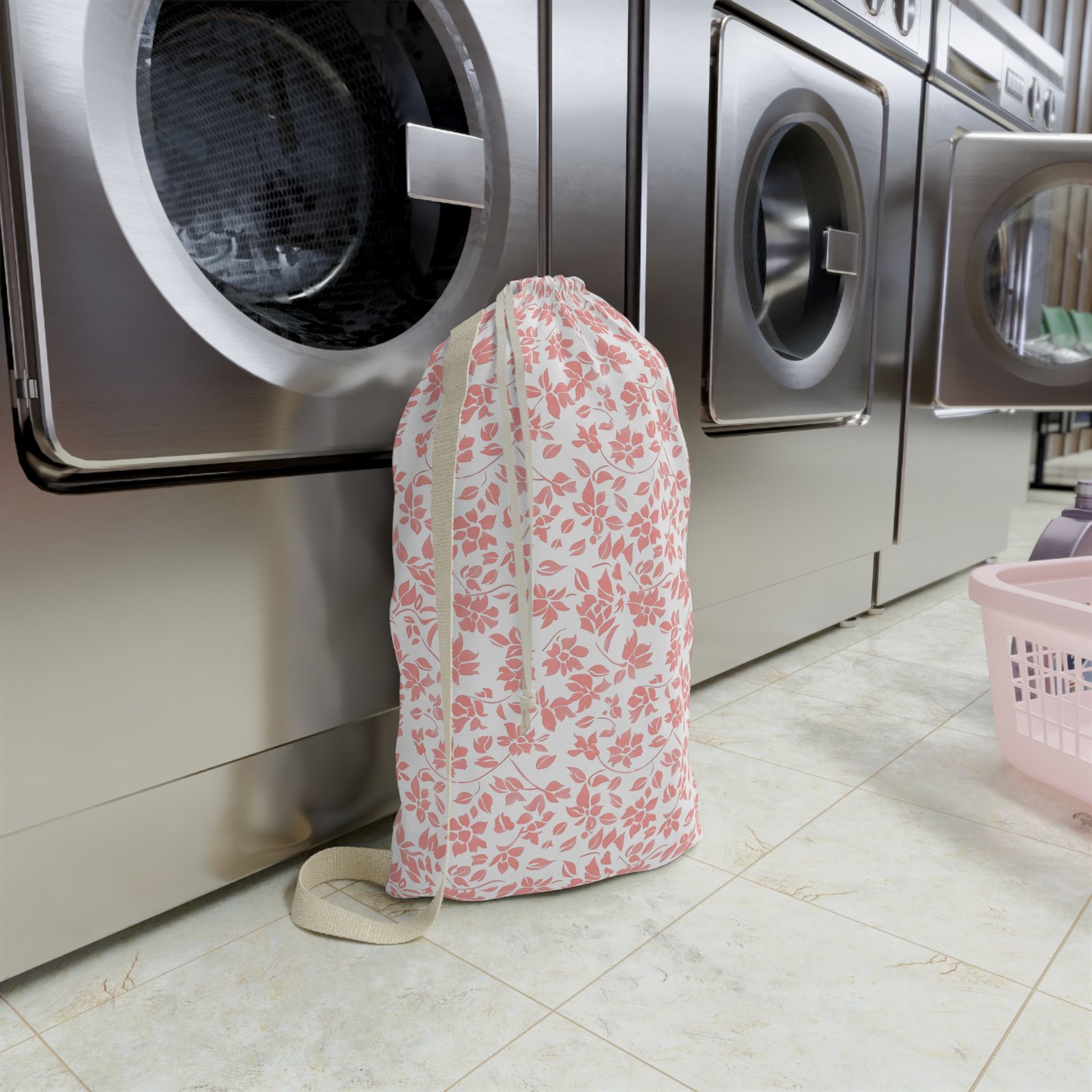 Floral Laundry Bag, Stylish Organizer, Gift for College Students, Home Decor, Laundry Room Essentials