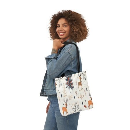 Festive Canvas Tote Bag, Perfect for Holiday Shopping, Eco-Friendly Carryall, Great Gift for Friends, Reusable, Stylish & Functional