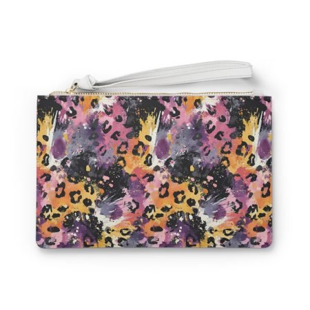 Vibrant Leopard Print Clutch Bag | Stylish Makeup Purse, Evening Bag, Trendy Accessory, Gift for Her, Party Essential
