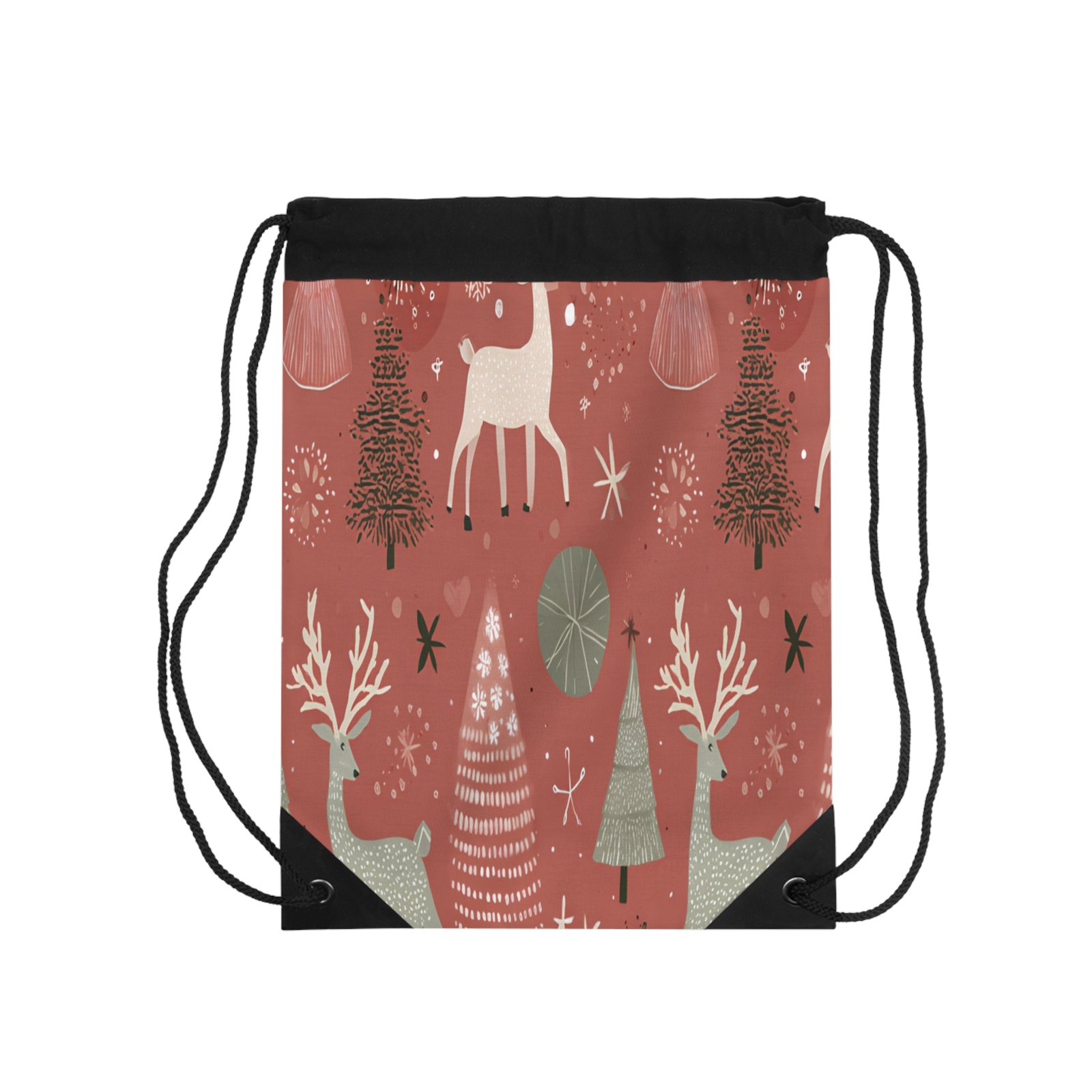 Festive Drawstring Bag | Holiday Gift, Christmas Shopping, Gym Bag, Eco-Friendly Storage, Cute Backpack - Image 3