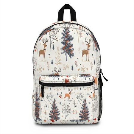 Festive Nature Backpack with Deer and Pine Trees, Winter Style Backpack, Holiday Gift, Nature Lover's Bag, School Bag, Adventure Ready [...]