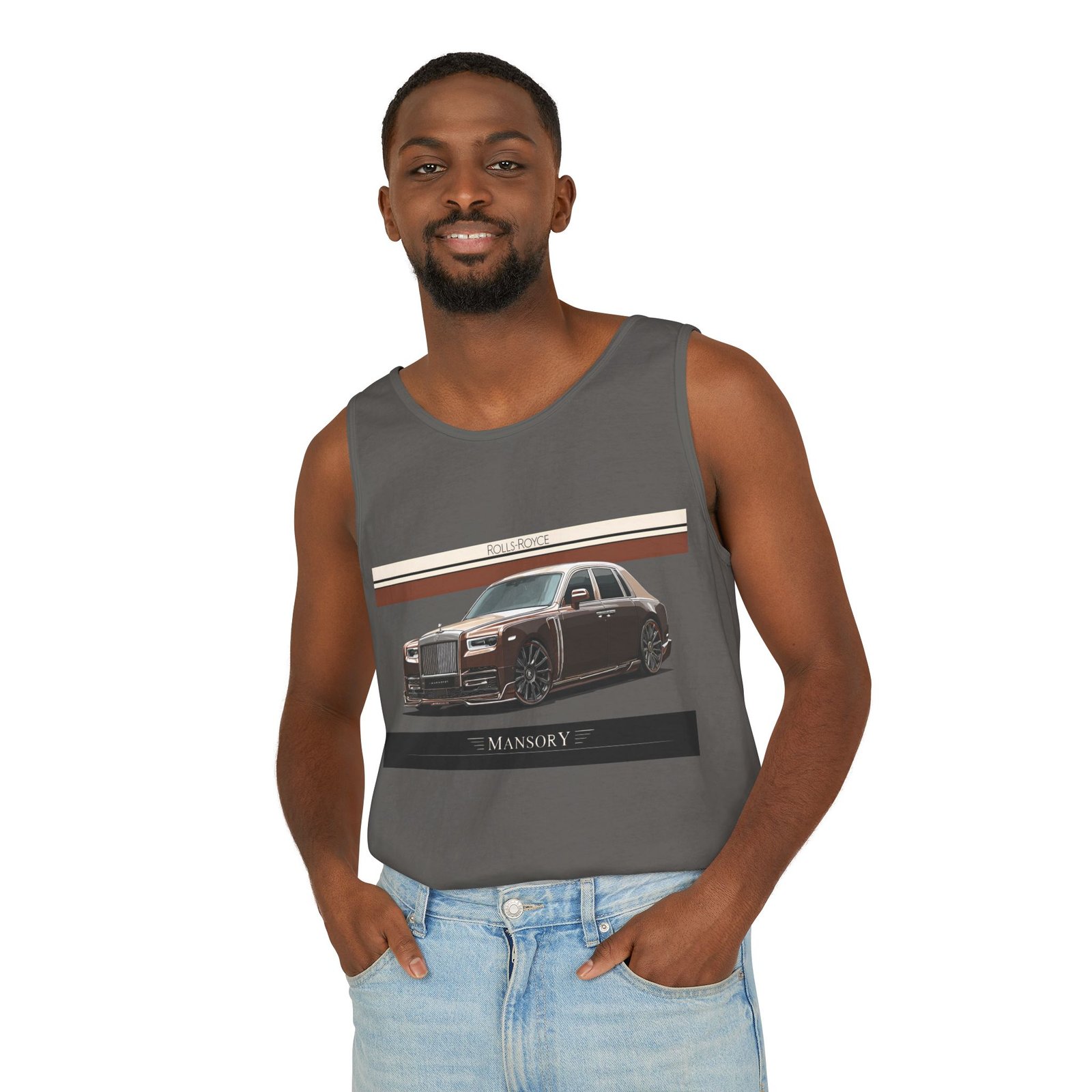Luxury Car Graphic Unisex Tank Top, Casual Summer Wear, Perfect Gift for Car Enthusiasts, Birthday, Father's Day, Car Show Merchandise - Image 14
