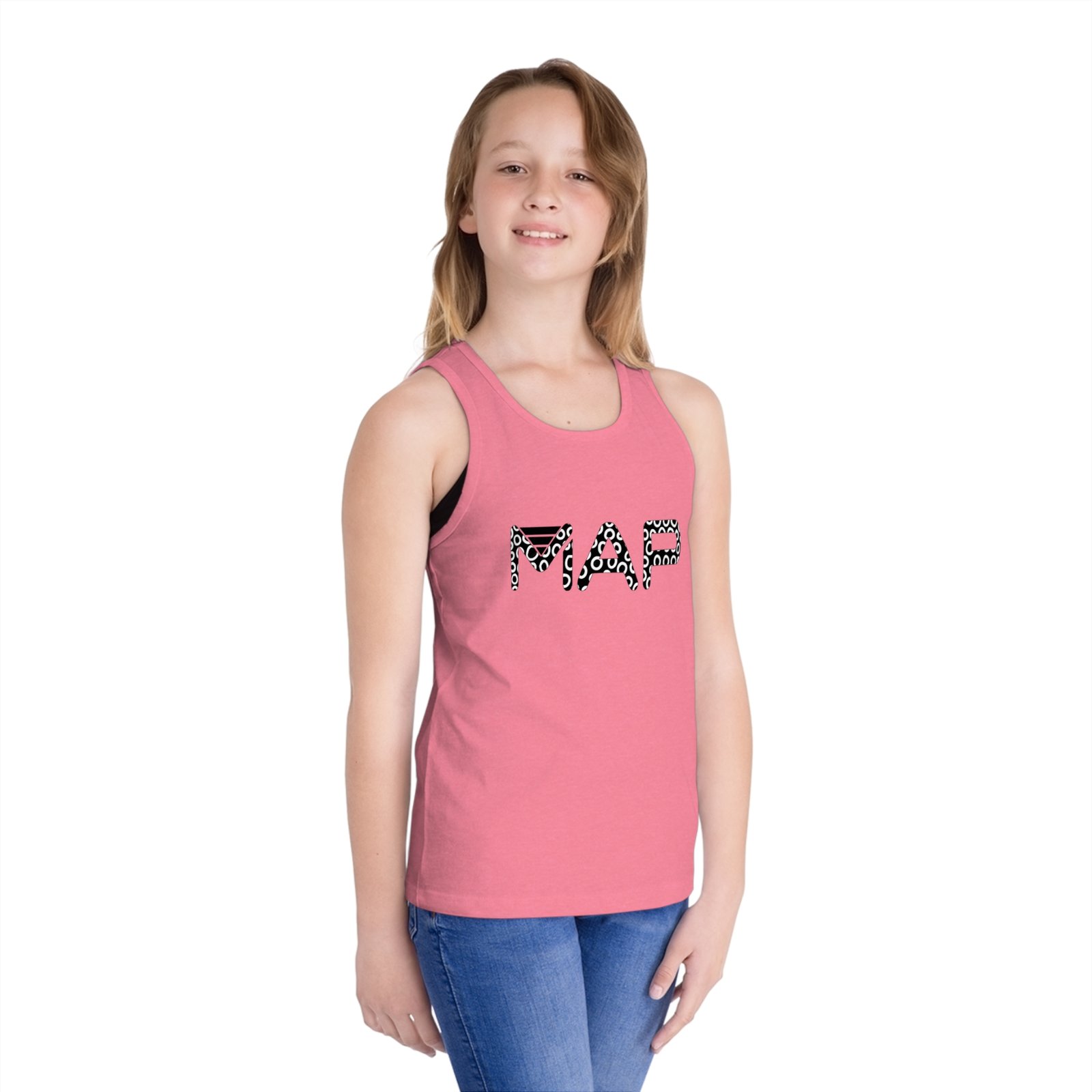 Kids' Graphic Jersey Tank Top - MAP Design, Summer Wear, Everyday Comfort, Cute Gift Idea, Outdoor Fun - Image 5