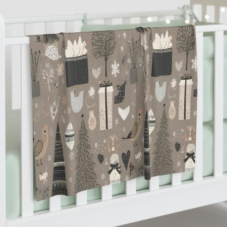 Cozy Christmas Baby Swaddle Blanket, Winter-Themed Nursery Use, Perfect Gift for Newborns, Holiday Decor, Baby Shower Gift