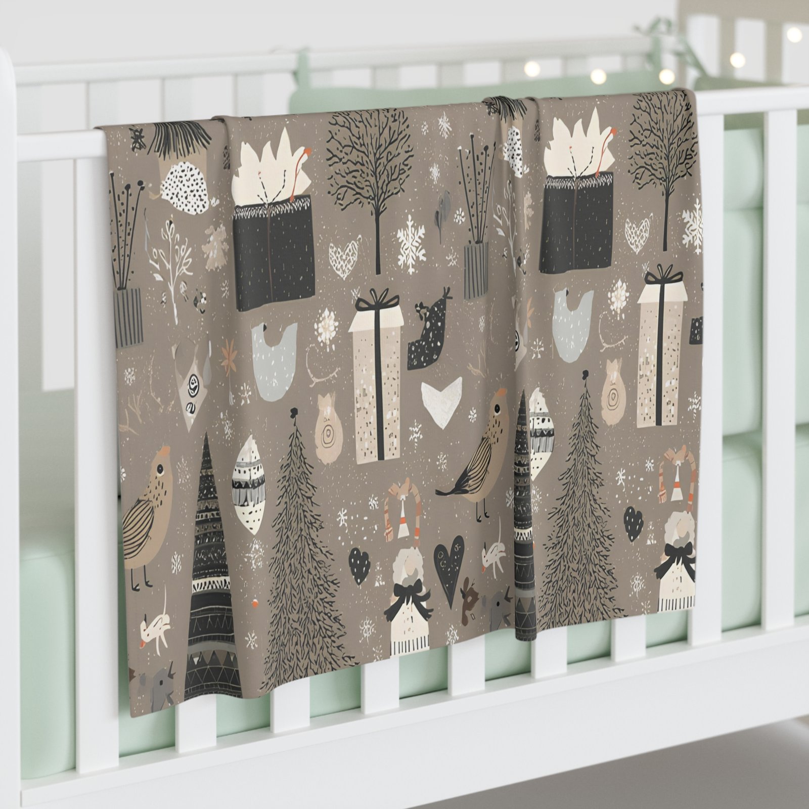 Cozy Christmas Baby Swaddle Blanket, Winter-Themed Nursery Use, Perfect Gift for Newborns, Holiday Decor, Baby Shower Gift