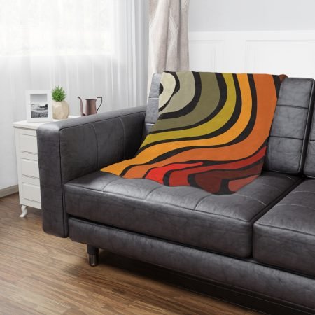 Retro Abstract Minky Blanket, Cozy Throw Blanket, Modern Decor, Gift for Her, Nursery Accent, Bohemian Home