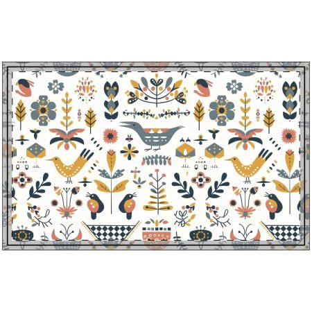 Bohemian Floral Polyester Doormat - Indoor/Outdoor Entry Mat, Decorative Welcome Mat, Home Decor, Gardener Gift, Holiday Decor