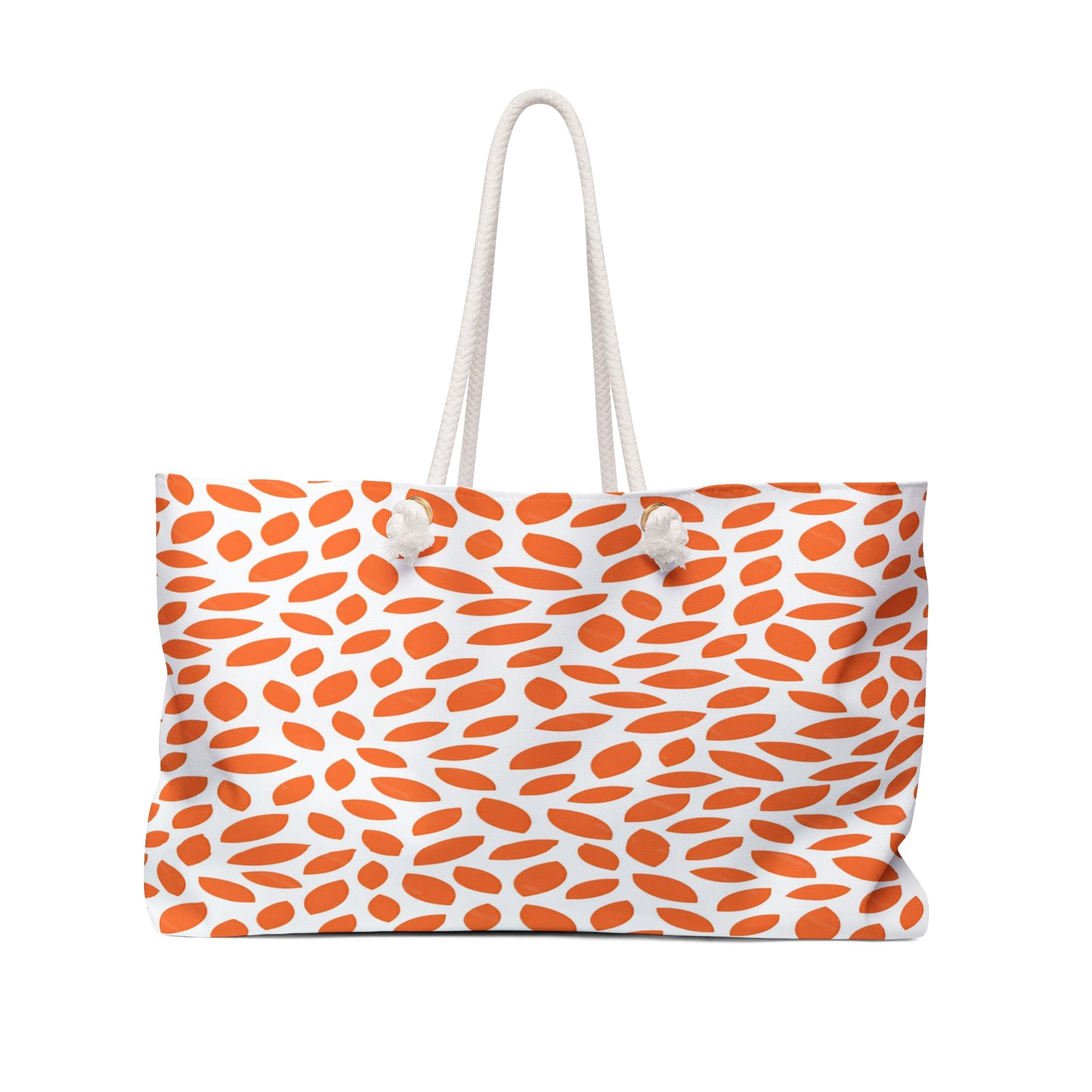 Chic Orange Print Weekender Bag, Travel Tote, Beach Bag, Overnight Bag, Stylish Carryall for Weekend Getaways - Image 4